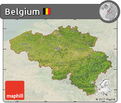 Satellite Map of Belgium, lighten