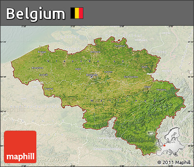 Satellite Map of Belgium, lighten