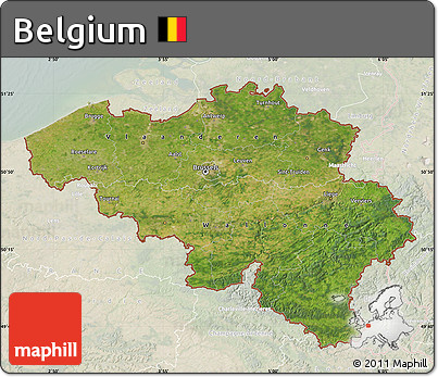 Satellite Map of Belgium, lighten