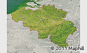 Satellite Map of Belgium, lighten, semi-desaturated, land only