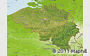 Satellite Map of Belgium, physical outside