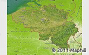 Satellite Map of Belgium, physical outside, satellite sea