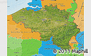 Satellite Map of Belgium, political outside