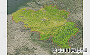 Satellite Map of Belgium, semi-desaturated
