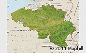 Satellite Map of Belgium, shaded relief outside