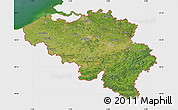 Satellite Map of Belgium, single color outside