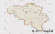 Shaded Relief Map of Belgium, cropped outside