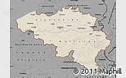 Shaded Relief Map of Belgium, darken, desaturated