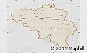 Shaded Relief Map of Belgium, lighten, desaturated