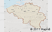 Shaded Relief Map of Belgium, lighten, semi-desaturated, land only