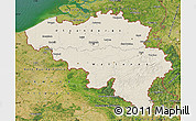 Shaded Relief Map of Belgium, satellite outside