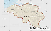 Shaded Relief Map of Belgium, single color outside, bathymetry sea, shaded relief sea