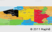 Flag Panoramic Map of Belgium, political outside, flag centered