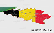 Flag Panoramic Map of Belgium, single color outside, satellite sea, flag centered