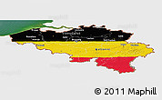 Flag Panoramic Map of Belgium, single color outside, satellite sea, flag rotated