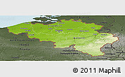 Physical Panoramic Map of Belgium, darken, semi-desaturated, land only