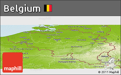 Physical Panoramic Map of Belgium