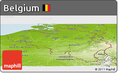 Physical Panoramic Map of Belgium