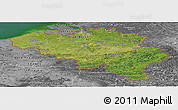 Satellite Panoramic Map of Belgium, desaturated, land only