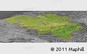 Satellite Panoramic Map of Belgium, desaturated