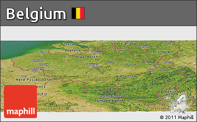 Satellite Panoramic Map of Belgium