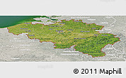 Satellite Panoramic Map of Belgium, lighten, semi-desaturated, land only