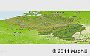 Satellite Panoramic Map of Belgium, physical outside