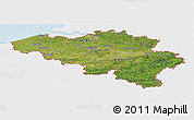 Satellite Panoramic Map of Belgium, single color outside, shaded relief sea