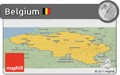Savanna Style Panoramic Map of Belgium