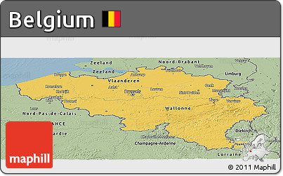 Savanna Style Panoramic Map of Belgium