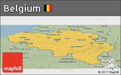 Savanna Style Panoramic Map of Belgium
