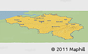 Savanna Style Panoramic Map of Belgium, single color outside