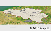 Shaded Relief Panoramic Map of Belgium, satellite outside