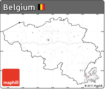 Blank Simple Map of Belgium, cropped outside, no labels