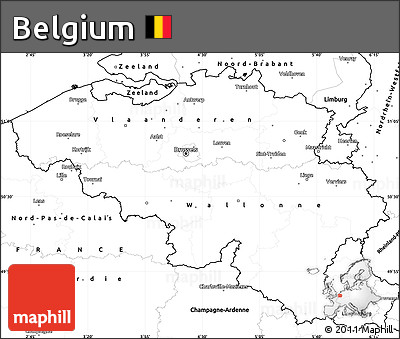 Blank Simple Map of Belgium