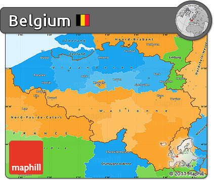 Political Simple Map of Belgium