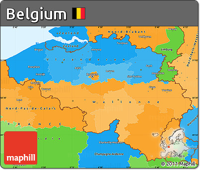 Political Simple Map of Belgium