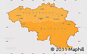 Political Shades Simple Map of Belgium, cropped outside