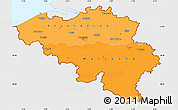 Political Shades Simple Map of Belgium, single color outside