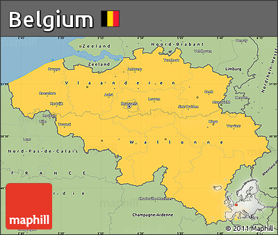 Savanna Style Simple Map of Belgium