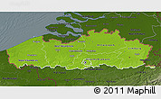 Physical 3D Map of Vlaanderen, darken