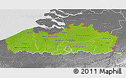 Physical 3D Map of Vlaanderen, desaturated