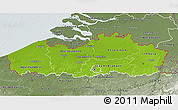 Physical 3D Map of Vlaanderen, semi-desaturated