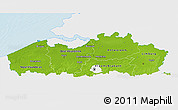 Physical 3D Map of Vlaanderen, single color outside