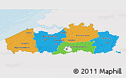 Political 3D Map of Vlaanderen, single color outside