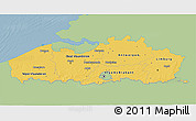 Savanna Style 3D Map of Vlaanderen, single color outside