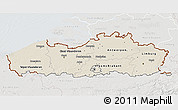 Shaded Relief 3D Map of Vlaanderen, lighten, semi-desaturated