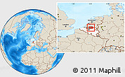 Shaded Relief Location Map of Antwerpen, highlighted country