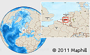 Shaded Relief Location Map of Antwerpen, highlighted parent region