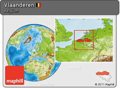 Physical Location Map of Vlaanderen